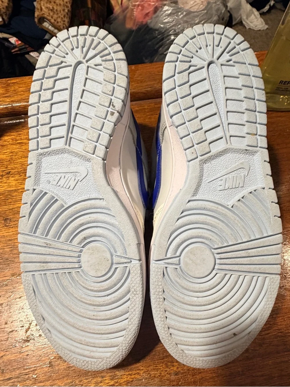Sz 6Y Nike Dunk Low GS White Blue Light Blue Leather Low Top FB1843-141